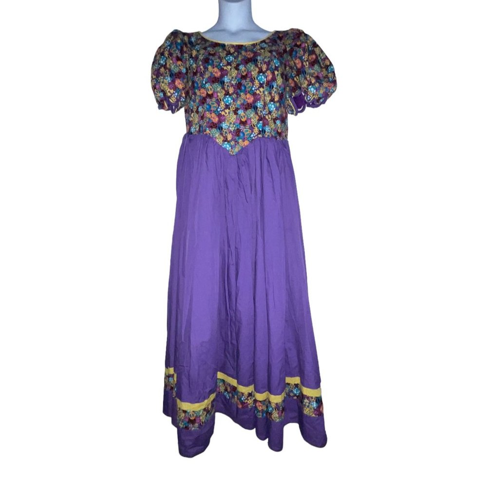 Vintage Handmade Ladybug Dress Womens XXL Patchwork Retro Costume Colorful
